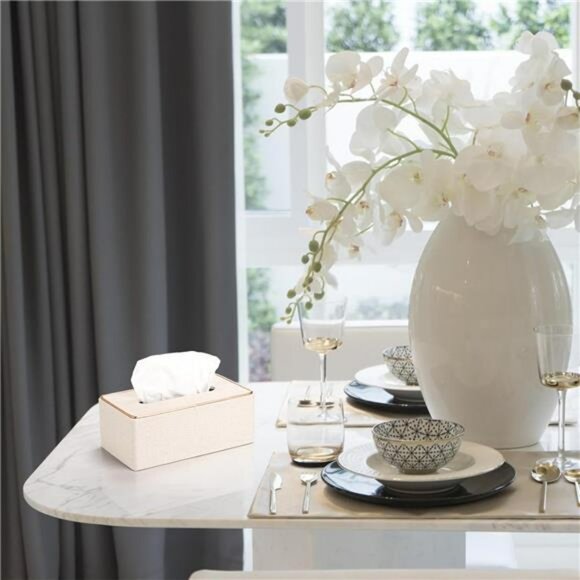 Rectangular leather tissue box cover decorative tissue holder home office car - Picture 2 of 8